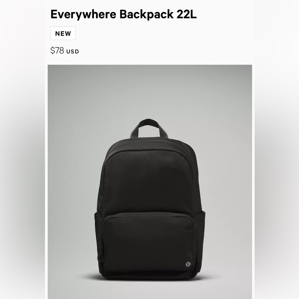 LULULEMON black backpack